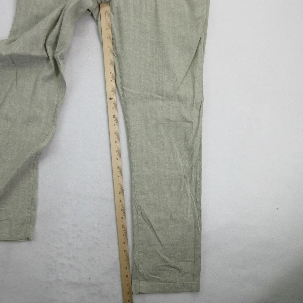 Tommy Bahama Men Pants LT Beach Coast Linen Blend Herringbone Elastic Waist New